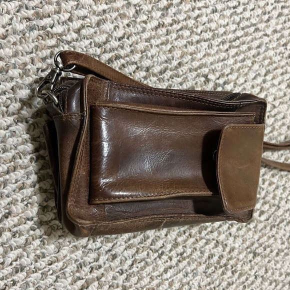 Adrian Klis crossbody wallet EUC Brown Leather Wallet with multiple billfolds - Picture 8 of 16
